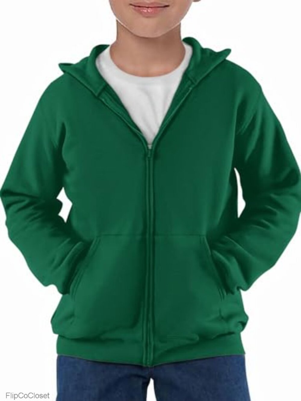 Boys Zip Up Fleece Hoodie Sweatshirt Kangaroo Pocket